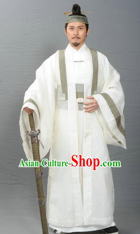 Ancient Chinese Ming Dynasty Swordsman Taoist Priest Costume for Men