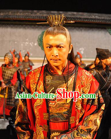 Chinese Ancient Ming Dynasty Court Eunuch Wei Zhongxian Embroidered Costume for Men