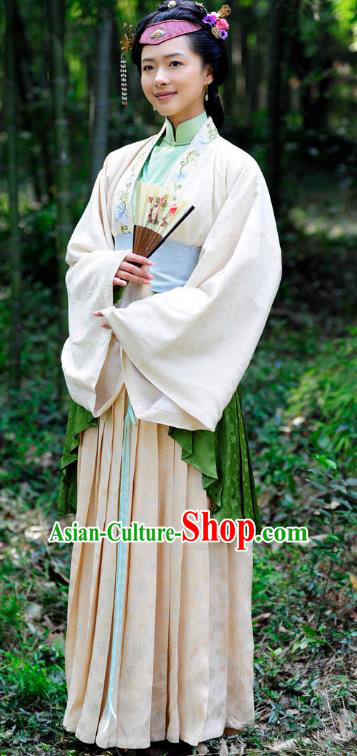 Chinese Ancient Ming Dynasty Courtesan Liu Rushi Historical Costume for Women