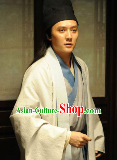 Chinese Ming Dynasty Scholar Chen Zilong Costume Ancient General Clothing for Men