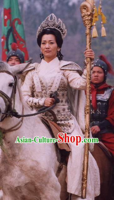 Chinese Ancient Song Dynasty Female General She Saihua Replica Costume Helmet and Armour for Women