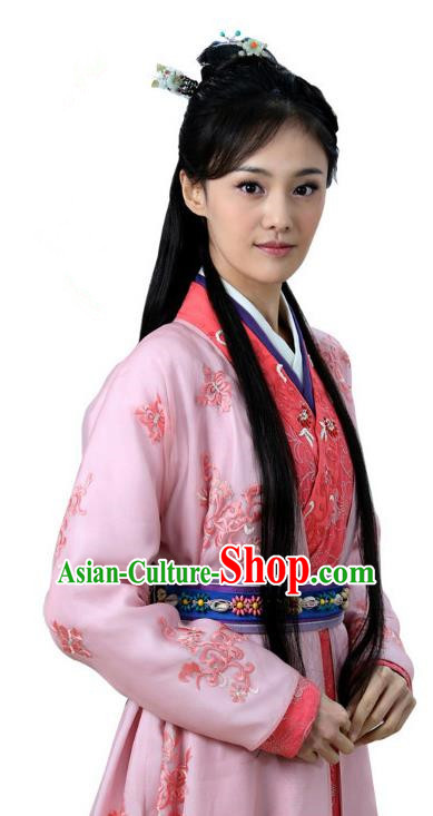 Ancient Chinese Song Dynasty Palace Princess Embroidered Pink Dress Replica Costume for Women
