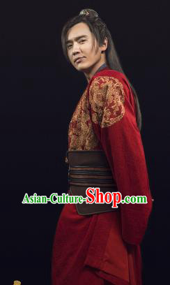 Ancient Chinese Song Dynasty Nobility Childe Swordsman Son of Yueh Fei Replica Costume for Men