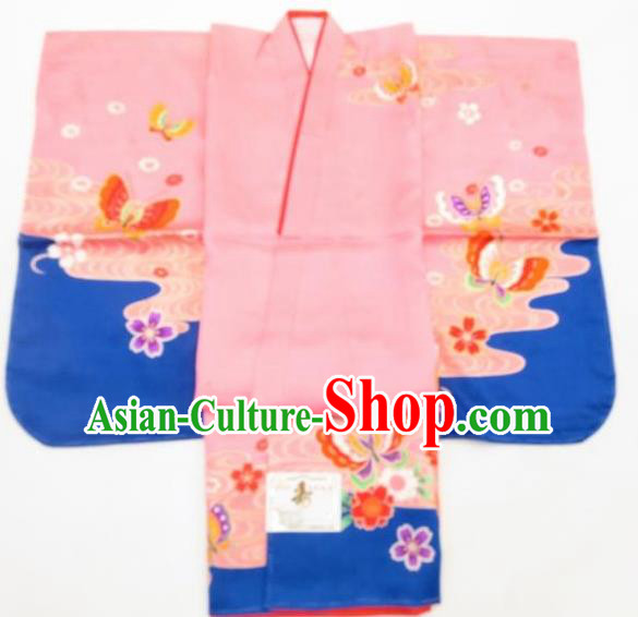 Japan Ancient Children Furisode Kimonos Traditional Palace Yukata Dress Formal Costume for Kids