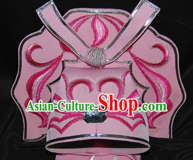 China Traditional Beijing Opera Gifted Scholar Pink Hats Chinese Peking Opera Niche Headwear