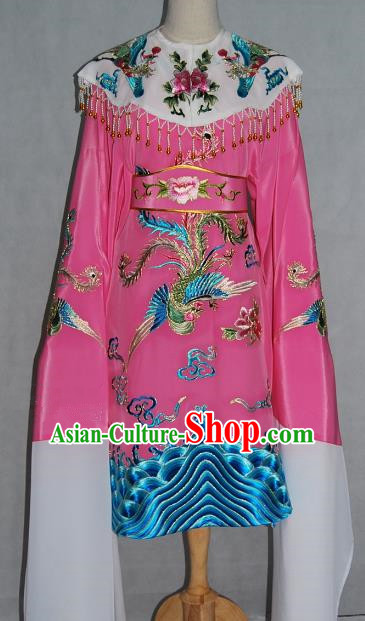 China Traditional Beijing Opera Actress Pink Costume Chinese Peking Opera Embroidered Dress