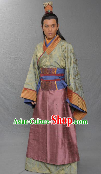 Chinese Song Dynasty Minister Dong Mingxuan Clothing Ancient Chancellor Replica Costume for Men