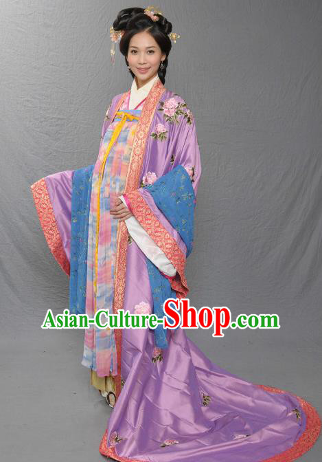 Chinese Song Dynasty Imperial Consort De of Zhao Yun Embroidered Dress Ancient Palace Replica Costume for Women