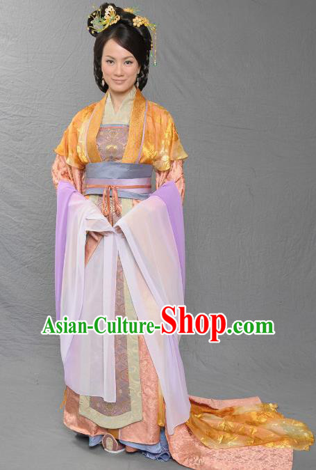 Chinese Song Dynasty Imperial Consort of Zhao Yun Embroidered Dress Ancient Palace Replica Costume for Women