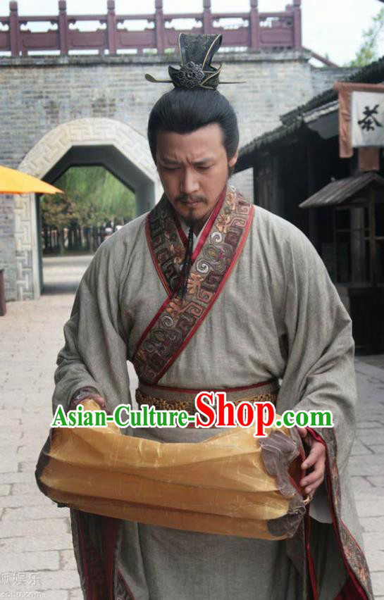 Chinese Song Dynasty Poet Su Shi Clothing Litterateur Su Tungpo Replica Costume for Men
