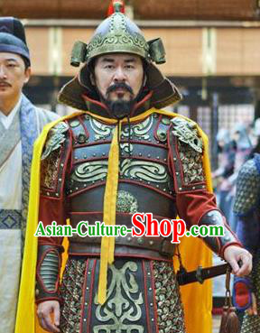 Chinese Song Dynasty Emperor Zhao Kuangyin Clothing Helmet and Armour for Men