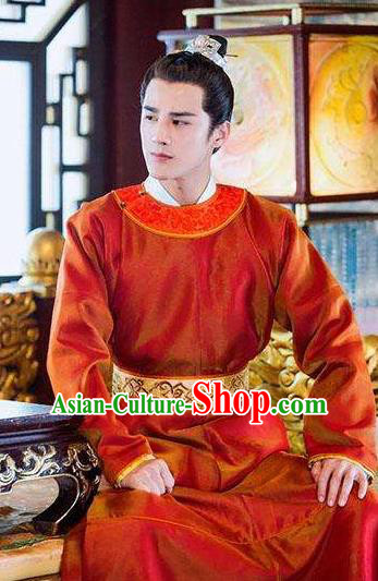 Chinese Song Dynasty Emperor Renzong Zhao Zhen Clothing for Men