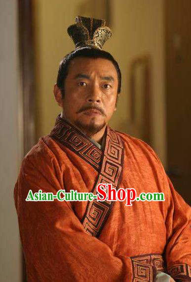 Chinese Song Dynasty Ancient Traitor Minister Qin Hui Embroidered Replica Costume for Men