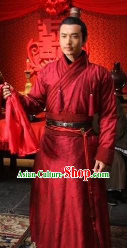 Ancient Chinese Song Dynasty General Yueh Fei Wedding Replica Costume for Men