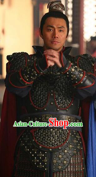 Chinese Ancient Song Dynasty General Han Shizhong Replica Costume Helmet and Armour for Men