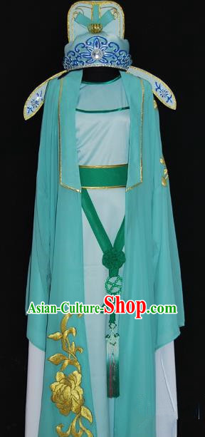 China Traditional Beijing Opera Niche Green Robe Chinese Peking Opera Scholar Costume