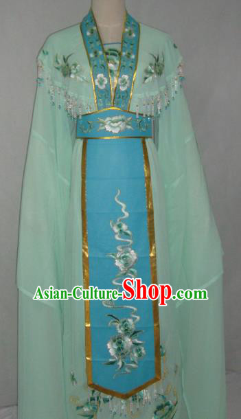 China Traditional Beijing Opera Embroidered Green Dress Chinese Peking Opera Actress Costume