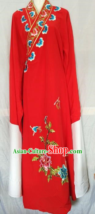 China Beijing Opera Niche Embroidered Red Robe Chinese Traditional Peking Opera Scholar Costume for Adults