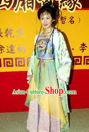 Chinese Traditional Tang Dynasty Novel Romance of the West Chamber Nobility Lady Cui Yingying Dress Replica Costume for Women
