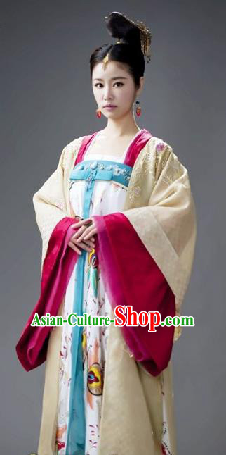 Chinese Traditional Tang Dynasty Palace Lady Empress Wu Zetian Replica Costume for Women