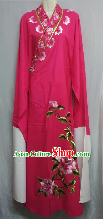 China Beijing Opera Lang Scholar Niche Costume Rosy Embroidered Peony Robe for Adults