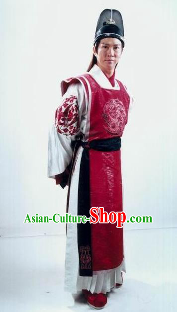 Chinese Traditional Tang Dynasty Princess Husband Guo Ai Replica Costume for Men