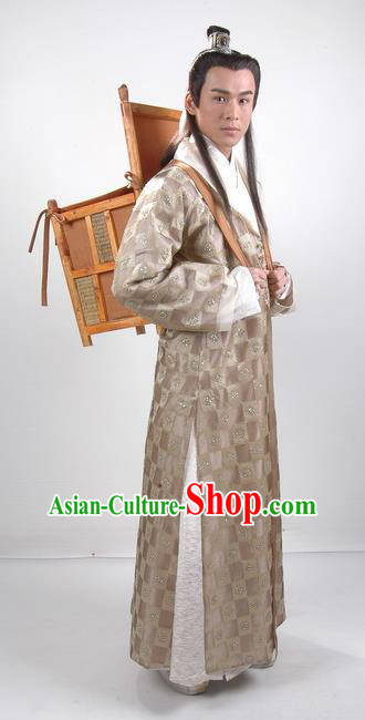Traditional Chinese Tang Dynasty Scholar Hanfu Replica Costume for Men