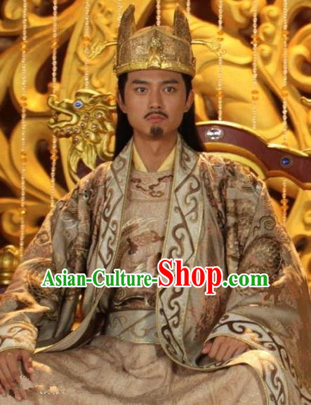 Chinese Ancient Emperor Tang Dynasty Imperator Li Xian Embroidered Replica Costume for Men