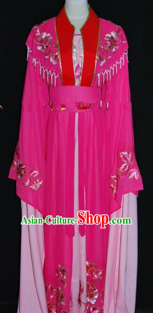 Traditional China Beijing Opera Diva Rosy Dress Chinese Peking Opera Embroidered Costume