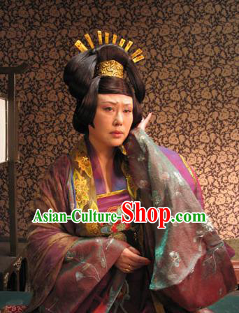 Chinese Tang Dynasty Queen Embroidered Hanfu Dress Ancient Empress Wu Zetian Replica Costume for Women