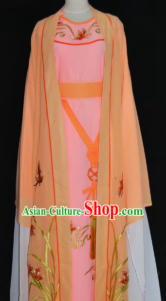 Traditional Chinese Beijing Opera Orange Costume Peking Opera Niche Clothing for Adults