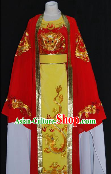 Traditional Chinese Beijing Opera Niche Prince Red Robe Costume Peking Opera Young Men Clothing for Adults