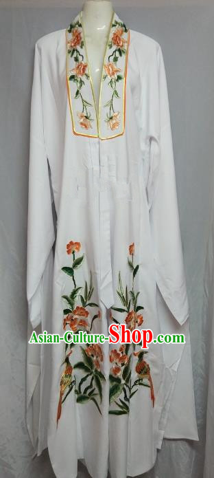 Traditional Chinese Beijing Opera Niche White Cape Peking Opera Young Men Costume for Adults