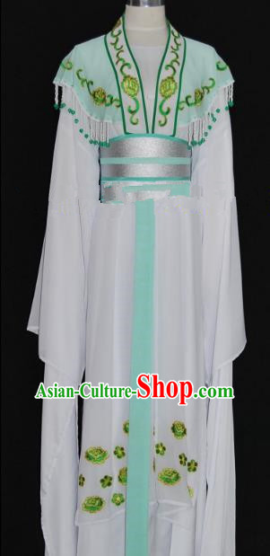 Traditional Chinese Beijing Opera Princess Green Dress Peking Opera Diva Embroidered Costume