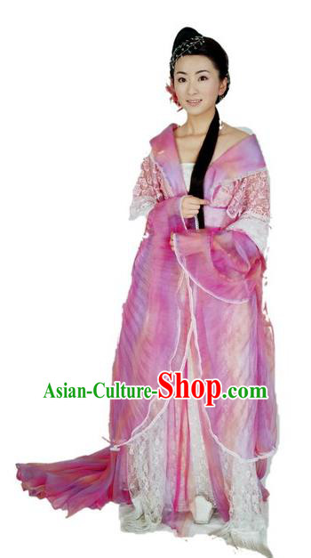 Chinese Ancient Tang Dynasty Imperial Princess Embroidered Hanfu Dress Replica Costume for Women