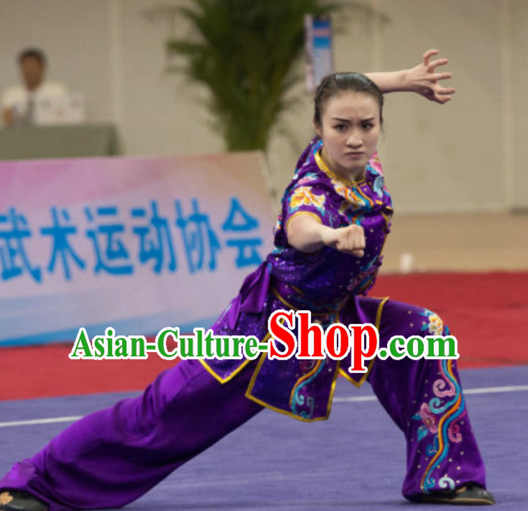 Top Southern Fists Kung Fu Uniforms  Tai Chi Uniforms Martial Arts Blouse Pants Kung Fu Suits Kungfu Outfit Professional Kung Fu Clothing Complete Set for Girls Kids Teenagers