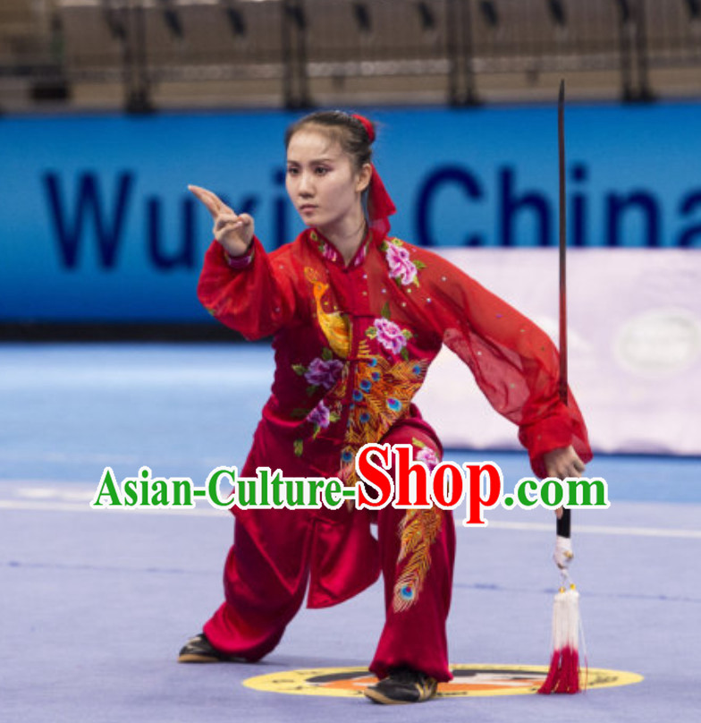 Supreme Competition Female Taiji Quan Uniforms Kung Fu Suit Kung Fu Uniform Chinese Jacket Taiji Clothes Dress Dresses Kung Fu Clothing Embroidered Tai Chi Suits Custom Kung Fu Embroidery Uniforms