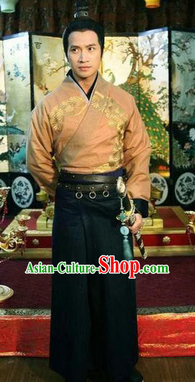Traditional Chinese Ancient Tang Dynasty General Pei Shaoqing Replica Costume for Men