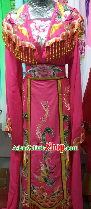 Top Grade Chinese Beijing Opera Actress Empress Embroidered Rosy Dress China Peking Opera Palace Lady Costume