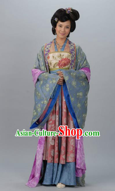 Chinese Ancient Tang Dynasty Dowager Hanfu Dress Historical Costume for Women