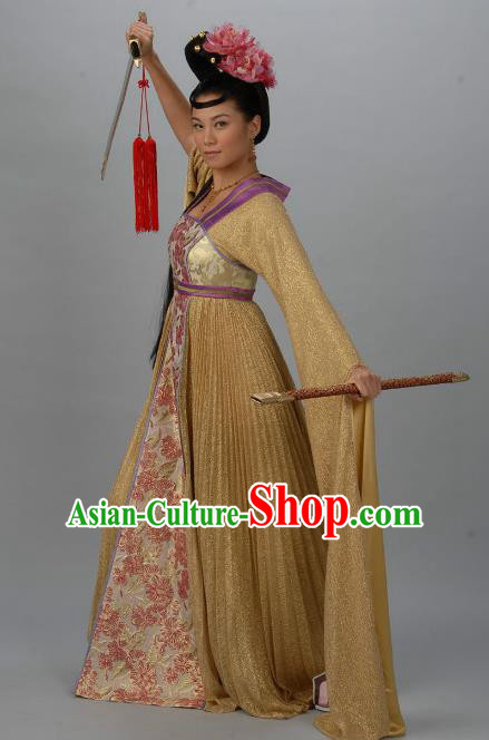 Chinese Ancient Tang Dynasty Swordswoman Daughter of Di Renjie Hanfu Dress Historical Costume for Women
