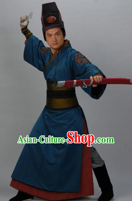 Chinese Ancient Tang Dynasty Imperial Bodyguard Swordsman Song Tingyu Replica Costume for Men