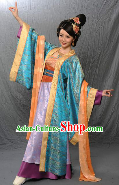 Chinese Ancient Tang Dynasty Dance Embroidered Hanfu Dress Historical Costume for Women