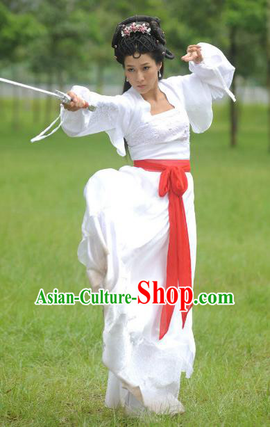 Chinese Ancient Tang Dynasty Swordswoman Hanfu Dress Historical Costume for Women