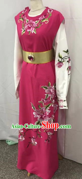 Chinese Beijing Opera Scholar Jia Baoyu Costume Peking Opera Niche Rosy Embroidery Robe for Adults