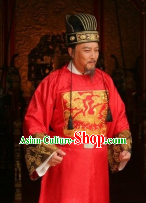Ming Dynasty Official Zhang Juzheng Costumes and Hat Complete Set