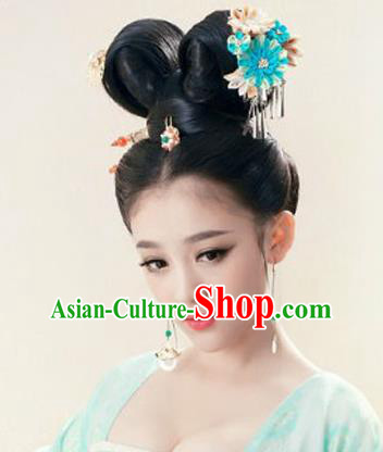 Asian Chinese Tang Dynasty Palace Lady Wigs and Hair Accessories for Women