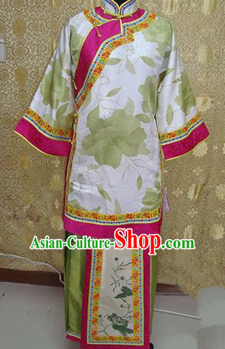 Chinese Ancient Manchu Lady Costume Qing Dynasty Young Mistress Xiuhe Suit for Women