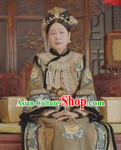 Chinese Traditional Palace Lady Historical Costume China Qing Dynasty Empress Dowager Ci Xi Clothing
