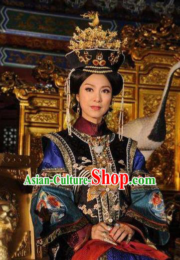 Chinese Traditional Palace Lady Historical Costume China Qing Dynasty Kangxi Queen Mother Clothing